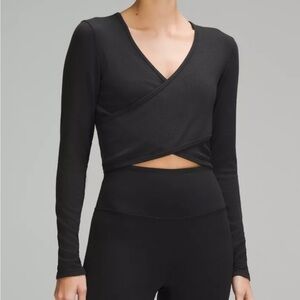 Lululemon Wrap-Front Ribbed Long-Sleeve Top